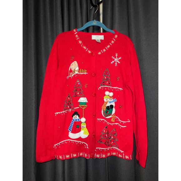 Ugly Christmas Sweater Cardigan Xmas Size Small - Picture 1 of 3